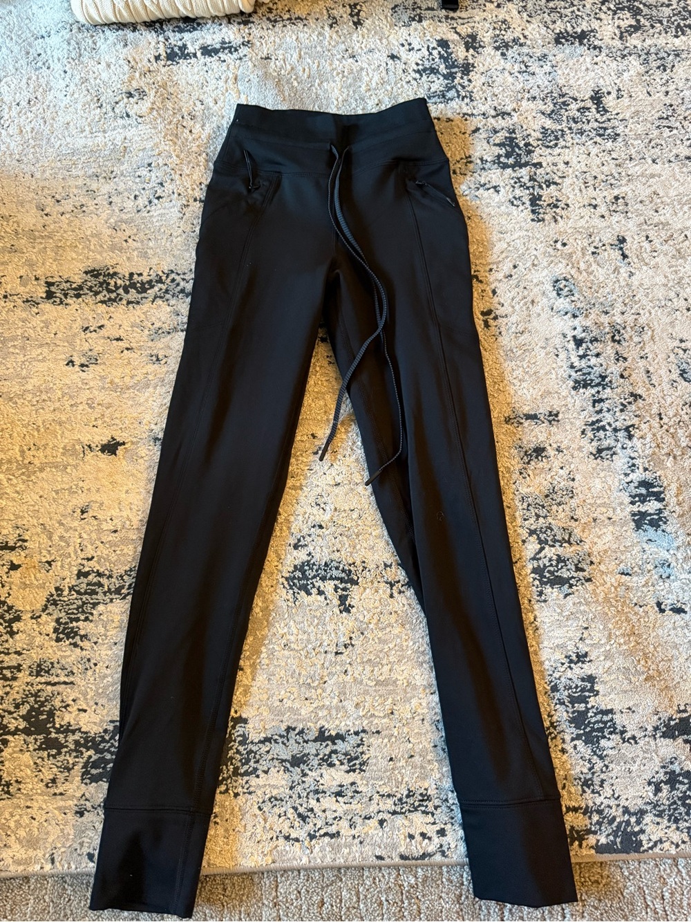 aerie Black Leggings with Drawstring Waist